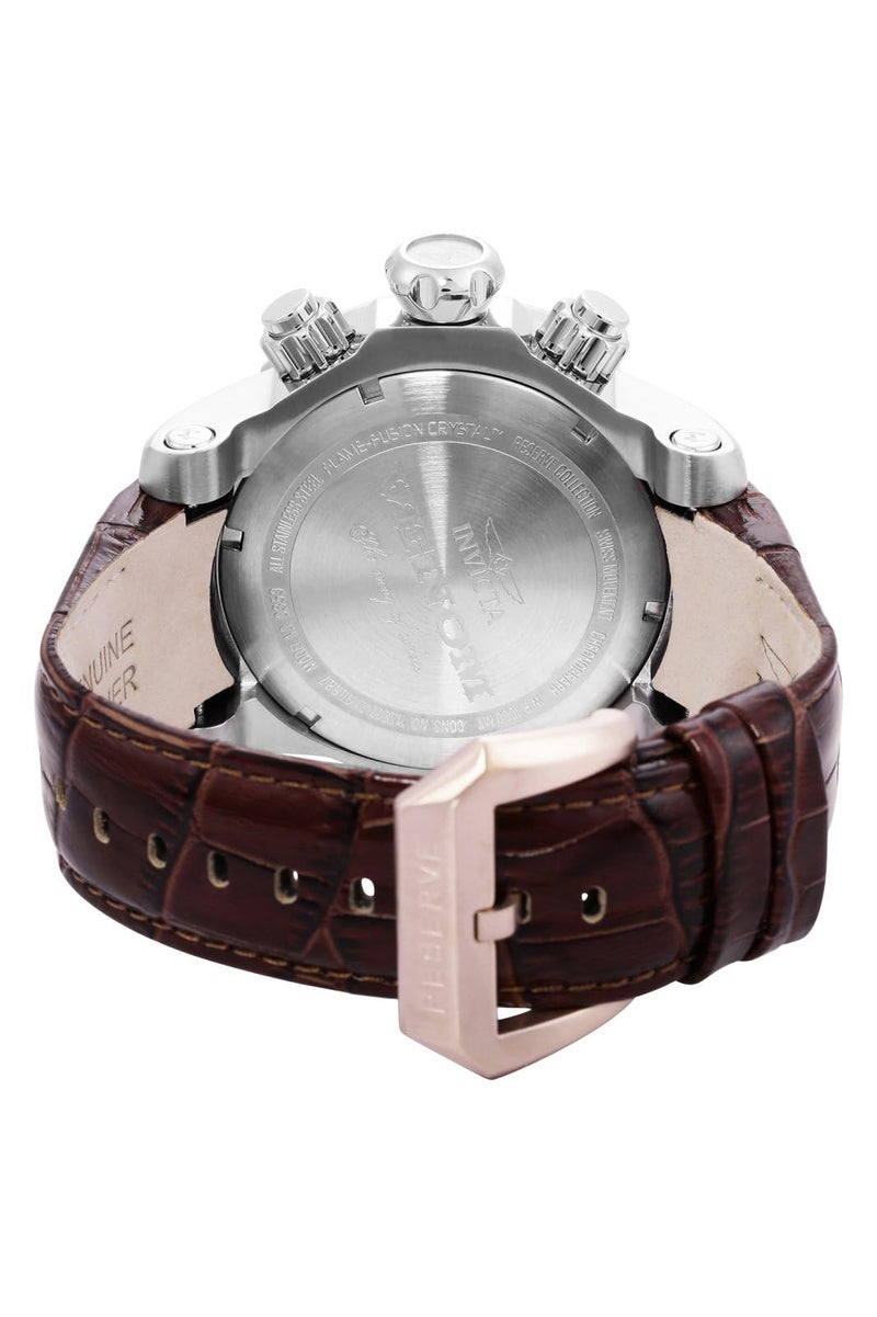 Invicta Men's 0359 Reserve Collection Venom Chronograph Brown Leather Watch - Image 3