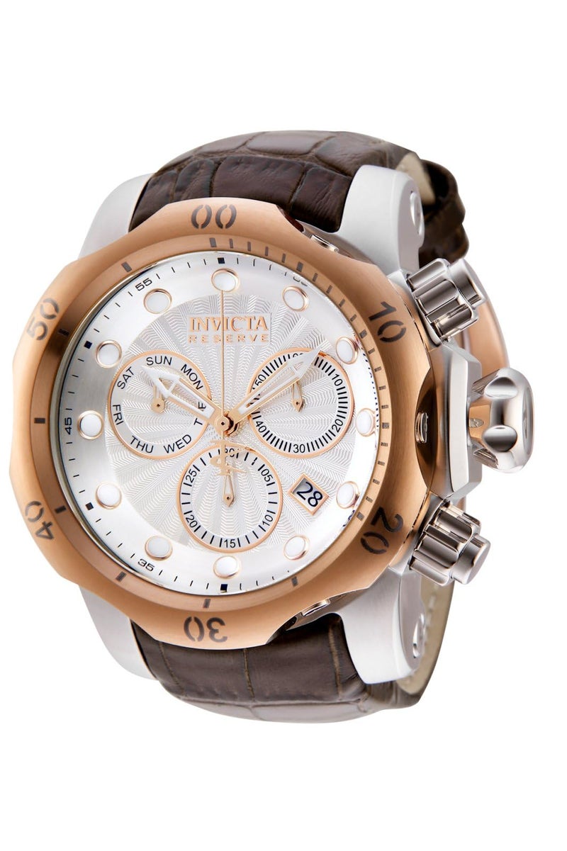 Invicta Men's 0359 Reserve Collection Venom Chronograph Brown Leather Watch - Image 1