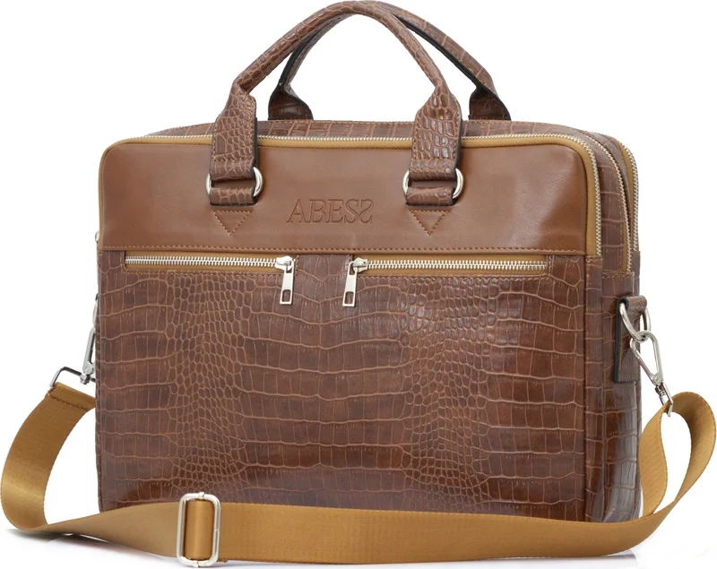 Abess Briefcase, Handy 3-Compartment Briefcase, Laptop Compartment
