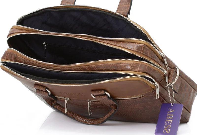 Abess Briefcase, Handy 3-Compartment Briefcase, Laptop Compartment