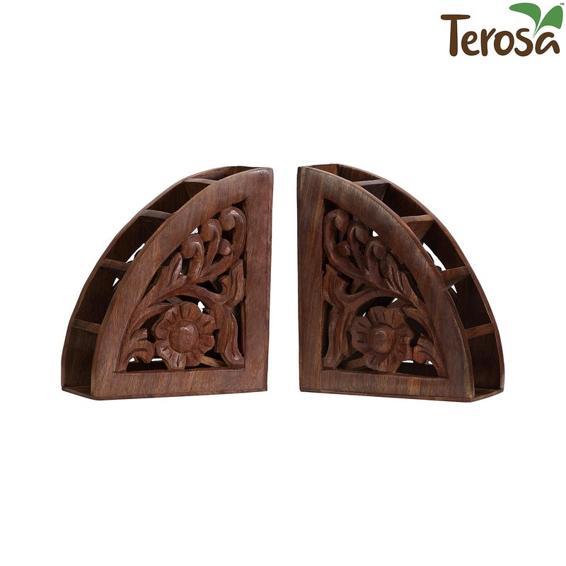 Terosa Rustic Indian Rosewood Remote Stand Organiser 5 Remotes Handcrafted Wooden - Image 5