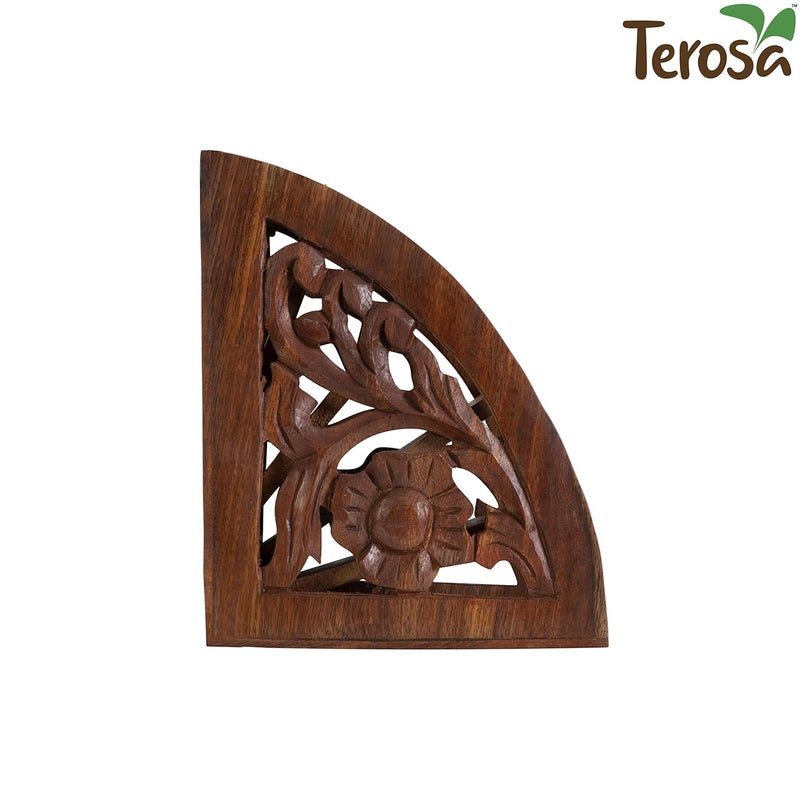 Terosa Rustic Indian Rosewood Remote Stand Organiser 5 Remotes Handcrafted Wooden - Image 3