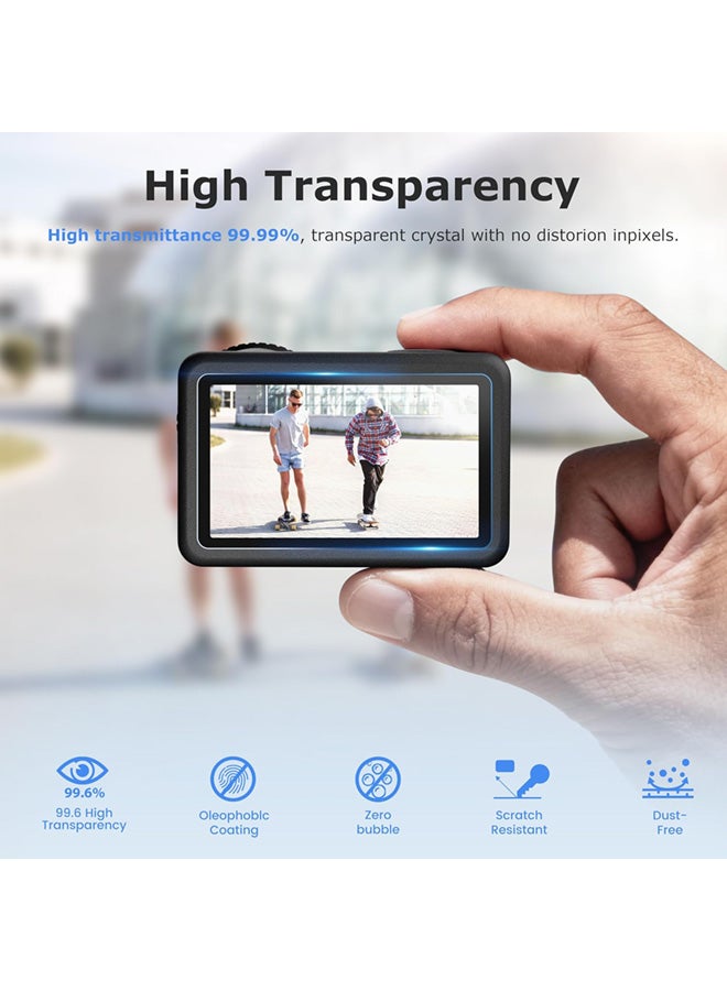 SJet Screen Protector for DJI OSMO Action 6 Camera, Osmo Action 6 Lens Protector, Tempered Glass LCD Display Film, Silicone Lens cap Cover, 0.3mm 9H Hardness Anti-Scrach Anti-Bubble (6+1 Pack) - Image 3