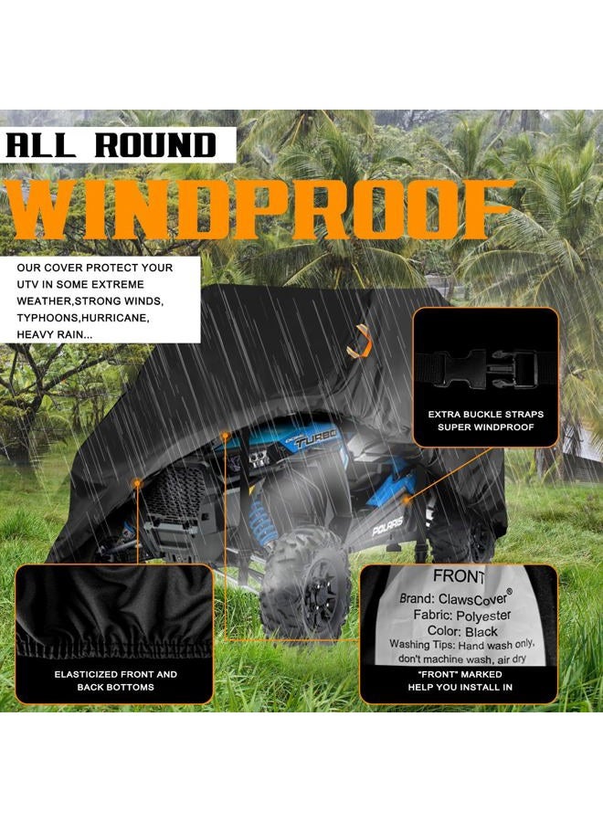 ClawsCover 2-3 Seater UTV Covers Outdoor Waterproof,Heavy Duty Fadeless Oxford Cloth,Anti-UV Windproof Side by Side Cover Accessories,for Polaris RZR Yamaha Can-am Honda Kawasaki, 115Lx59Wx74.8H Inch - Image 5