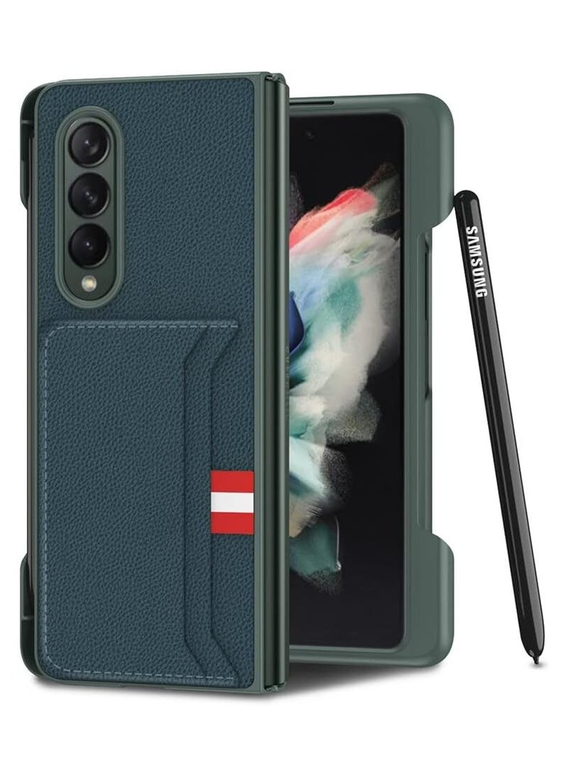 Samsung Galaxy Z Fold 3, Z Fold 3 Case with Leather Wallet Card Holder, Ultra-Thin Case with S Pen Holder Side Slot Phone Protective Cover - Image 1