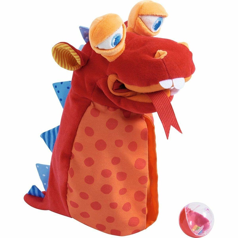 HABA Glove Puppet Eat it Up Dragon - Hand Puppet That Eats Small Objects, Perfect Toddler Toys for Ages 18 Months+, Sensory Hand Puppets, Preschool Toys - Image 1