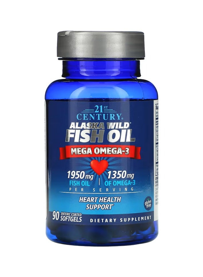 القرن الحادي والعشرون زيت سمك ألاسكا البري، أوميجا 3 الفائق، 90 كبسولةً هلاميةً مغلفةً معويًا - Image 3
