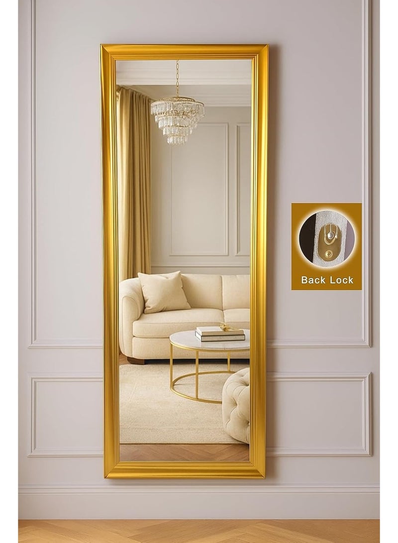 Full Length Standing Mirror 172.5 × 72.5 cm – Luxury Gold PVC Frame, Wall Mounted or Leaning Floor Mirror, HD Glass Dressing Mirror for Bedroom & Living Room - Image 5