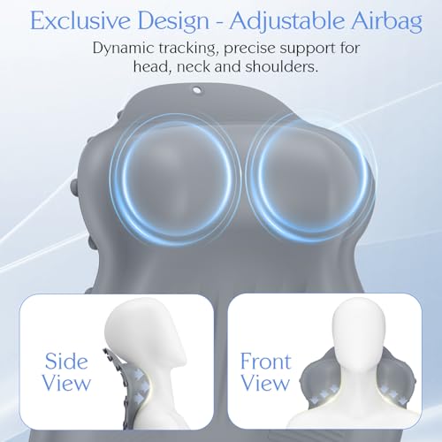 kixcvdm Silicone Bath Pillow New Material Bath Pillows for Tub Head Neck and Back Support Bath Tub Pillow with 4D Press Inflatable Airbag and NonSlip Strong Suction Cups QuickDrying Easy to Store Gray - Image 3