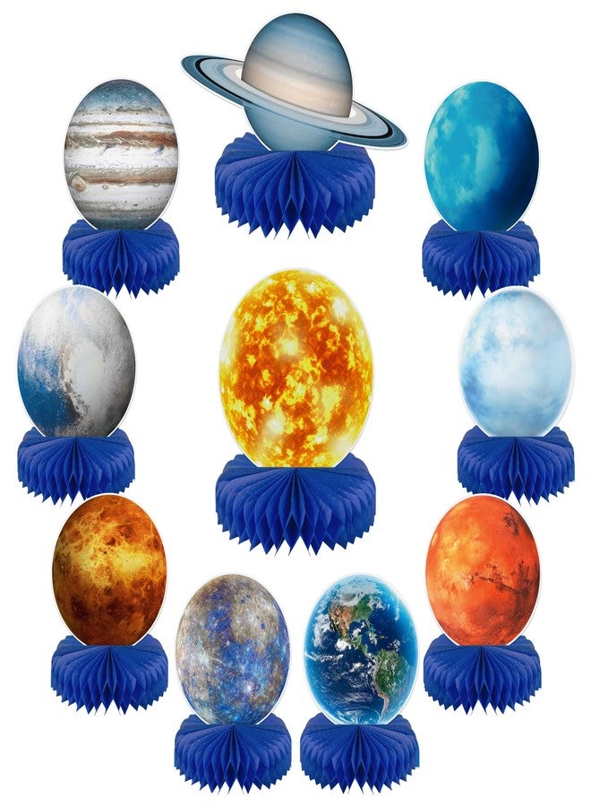 Gexolenu 10 Pcs Space Solar System Honeycomb Centerpieces for Tables | Outer Themed Space Party Decorations | Planet Galaxy for Kids Birthday Party | Baby Shower Party Favor Party Decor Supplies - Image 2