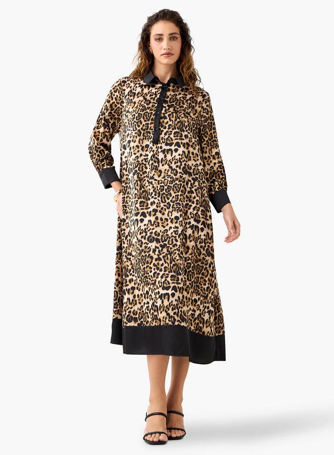 Splash FAV Leopard Print Midi Dress - Image 2