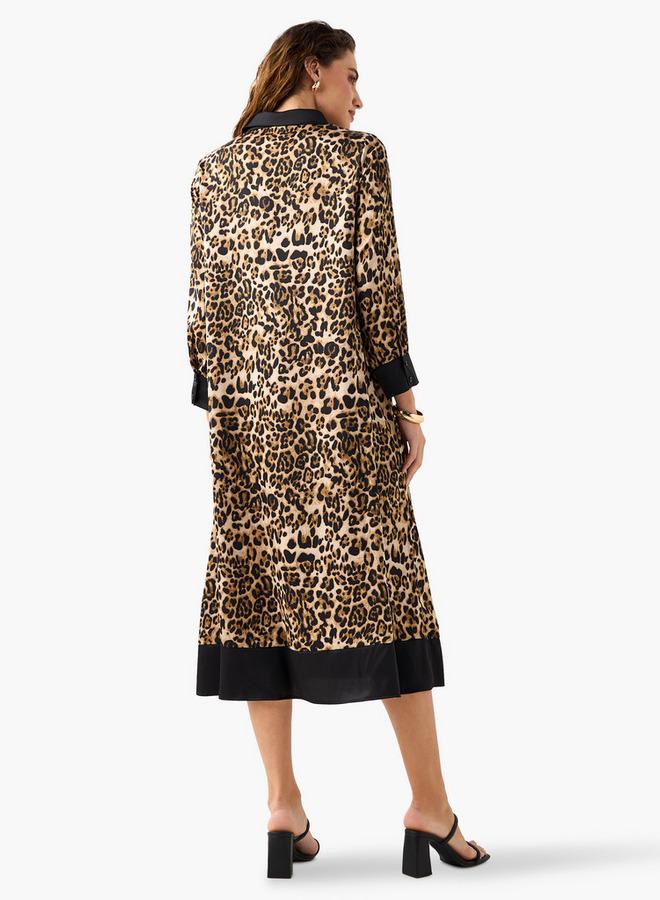 Splash FAV Leopard Print Midi Dress - Image 3
