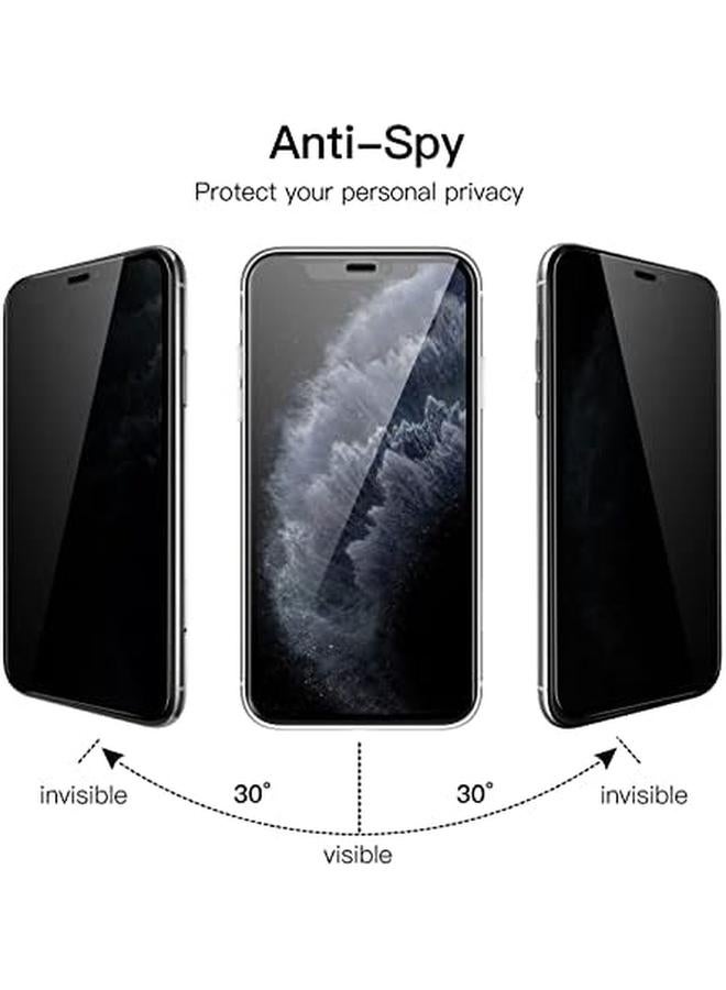 جي تيك واقي شاشة بتغطية كاملة للخصوصية لهاتف Iphone 11 Pro X Xs مقاس 5.8 بوصة، طبقة زجاجية مقواة مضادة للتجسس من الحافة إلى الحافة، حافظة صديقة للبيئة، عبوتان - Image 2