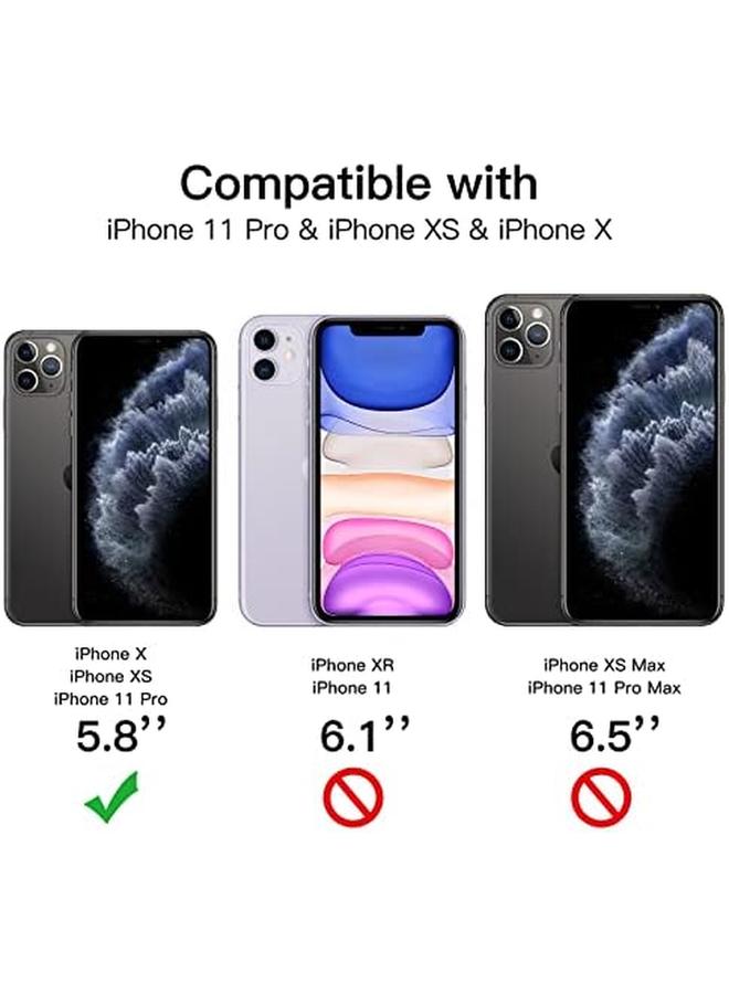 جي تيك واقي شاشة بتغطية كاملة للخصوصية لهاتف Iphone 11 Pro X Xs مقاس 5.8 بوصة، طبقة زجاجية مقواة مضادة للتجسس من الحافة إلى الحافة، حافظة صديقة للبيئة، عبوتان - Image 3