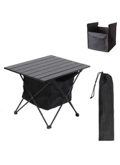 Outdoor New Portable Picnic Table Self Driving Camping Aluminum Alloy Light Barbecue Table - Black