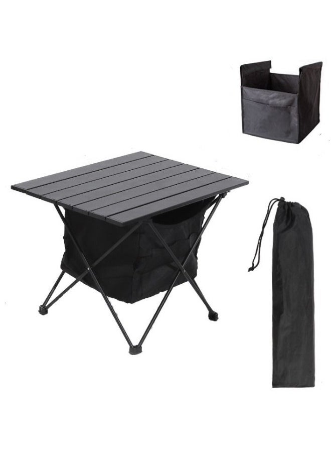 VOGMAX - Outdoor New Portable Picnic Table Self Driving Camping Aluminum Alloy Light Barbecue Table - Black - Image 1