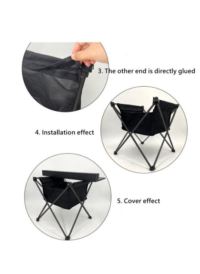 VOGMAX - Outdoor New Portable Picnic Table Self Driving Camping Aluminum Alloy Light Barbecue Table - Black - Image 1