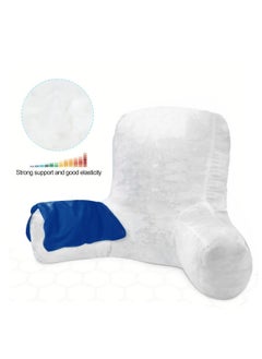 General Adult size bed reading pillow, back pillow with armrests, pocket and washable pillow cover; can be used as a back pillow for sitting and resting in bed Blue  - Image 4