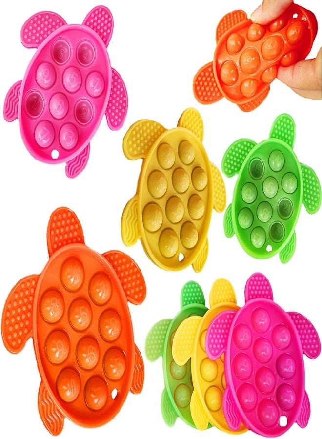 PSDFH 8 Packs Silicone Ocean Sea Turtle Teething Fidgets Pop for Kids,Infants Sensory Animal Shape Chew Toys - Image 1
