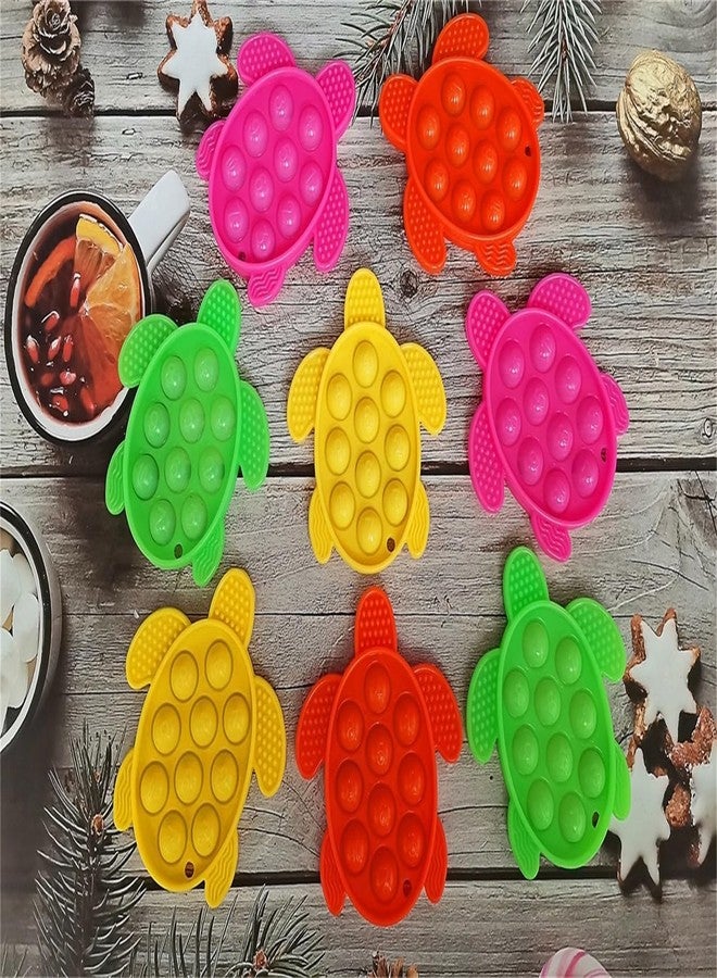 PSDFH 8 Packs Silicone Ocean Sea Turtle Teething Fidgets Pop for Kids,Infants Sensory Animal Shape Chew Toys - Image 2