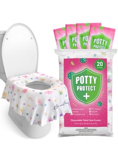Eli with Love Eli with Love 20 Pack Extra Large Disposable Toilet Seat Cover (Floral) - Toddler Toilet Covers For Full Coverage On Toilet or Potty - Ideal Travel Toilet Seat Covers For Kids and Adults  - Image 1