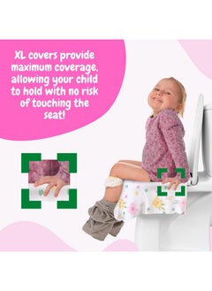 Eli with Love Eli with Love 20 Pack Extra Large Disposable Toilet Seat Cover (Floral) - Toddler Toilet Covers For Full Coverage On Toilet or Potty - Ideal Travel Toilet Seat Covers For Kids and Adults  - Image 4