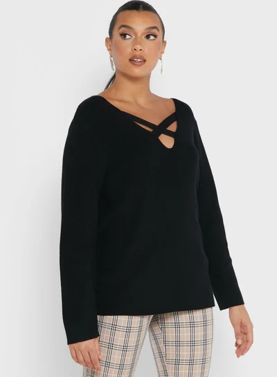 Ginger Criss Cross Front Detail Sweater