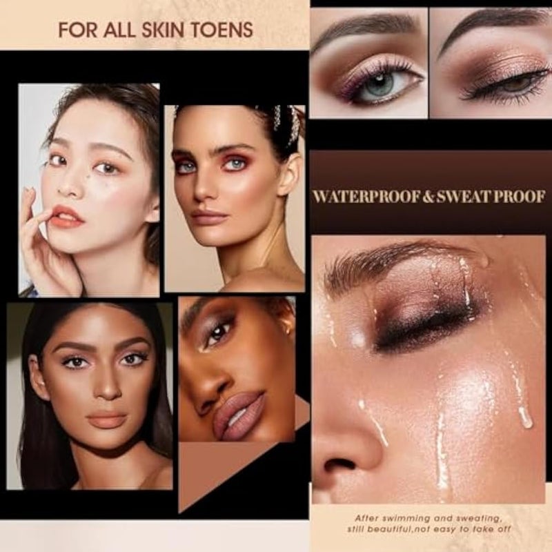 Colors Colorful Eyeshadow Palette Makeup,Rose Gold Brown Nude Matte Shimmer Eye Shadow Powder Palette,Naturing-Looking Long Lasting Waterproof-brown cover - cover -BOOK N1-33 COLORS - Image 5