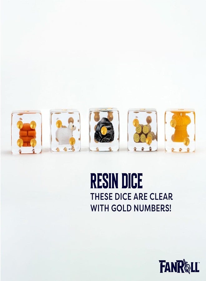 Metallic Dice Games FanRoll Compatible with Catan Inclusion Dice, Set of 5 - Image 5