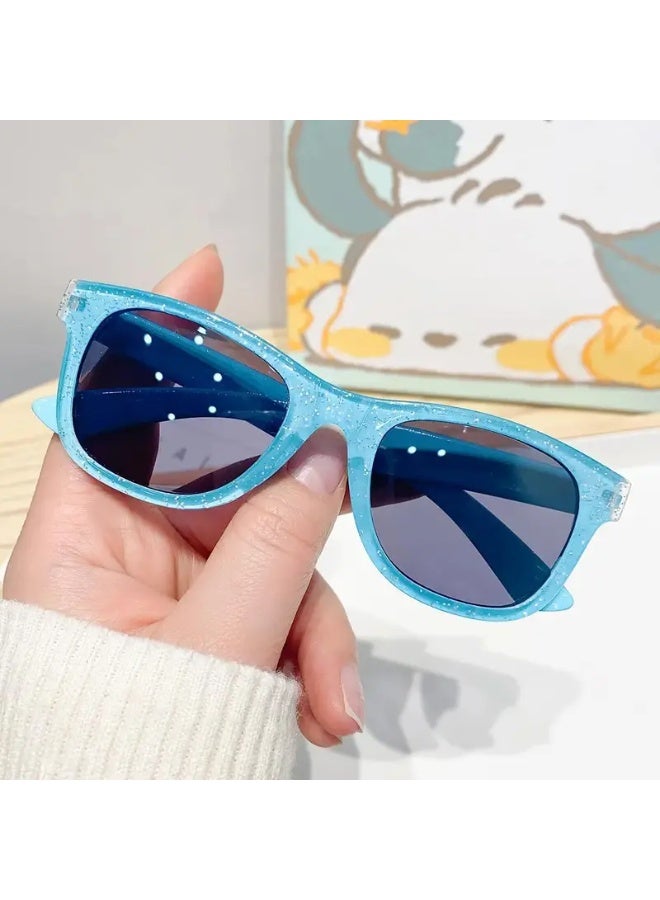 سينت هاوس نظارات شمسية مربعة أنيقة وملونة للبنات | نظارات عصرية للصغار، مثالية للملابس الكاجوال (تشمل حافظة النظارات)، نظارات شمسية - Image 1