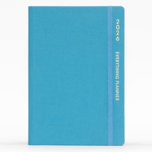 COMMA Everything Planner 2026 Gift Set | A5 Size New Year Diary, DIY Pen Stand, Pen and Sticky Notes | Budget & Mood Tracker, Birthdays, Shopping & Reading Lists and Travel Planner | Fabric Cover Material | (Sky Blue) - Image 2