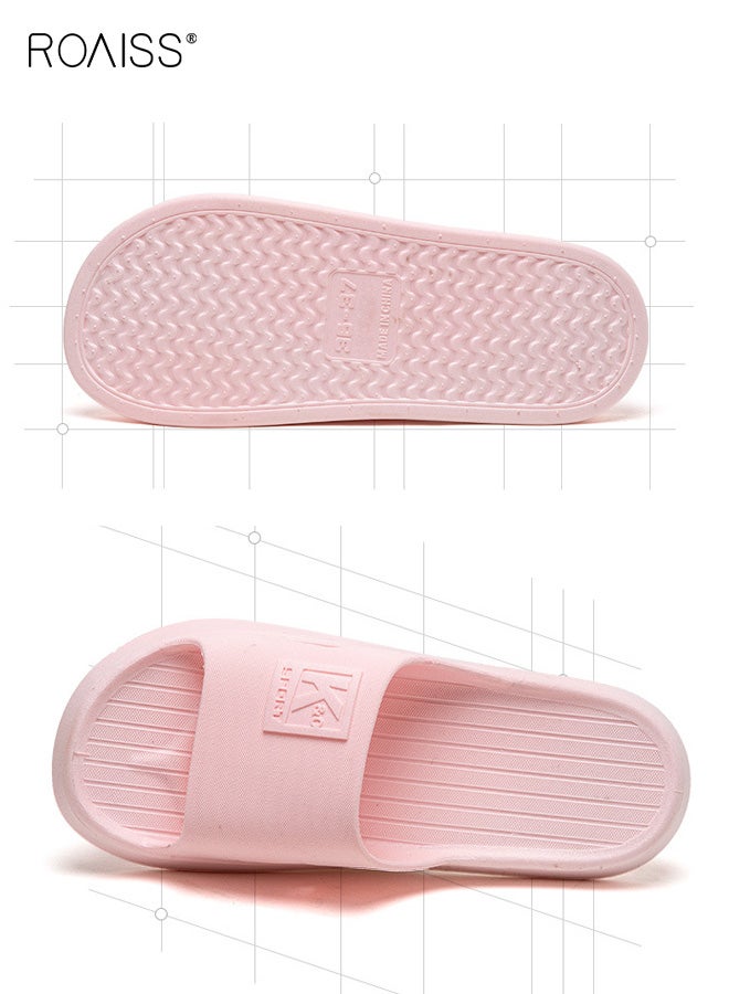 roaiss Anti-slip Slippers, Soft Breathable Bathroom Slippers, Unisex Couple's Home Shoes, Indoor/Outdoor Wear Soft-Soled Durable Shock-Absorbing PVC Flip-Flops, Pink - Image 4