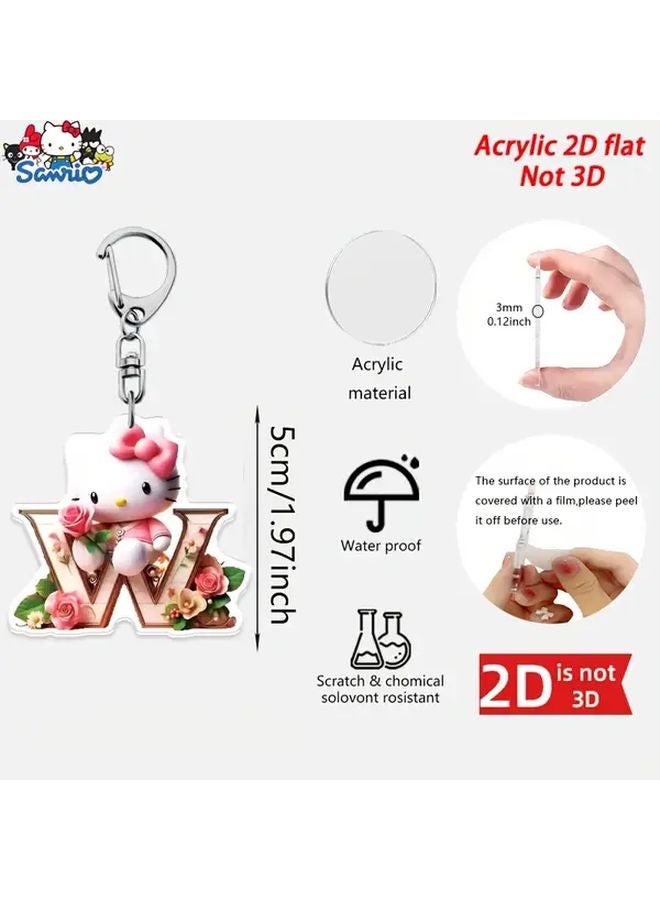 Style E Sanrio Hello Kitty Acrylic Keychain English Letter Pendant For Bags Backpacks Car Keys - Image 3
