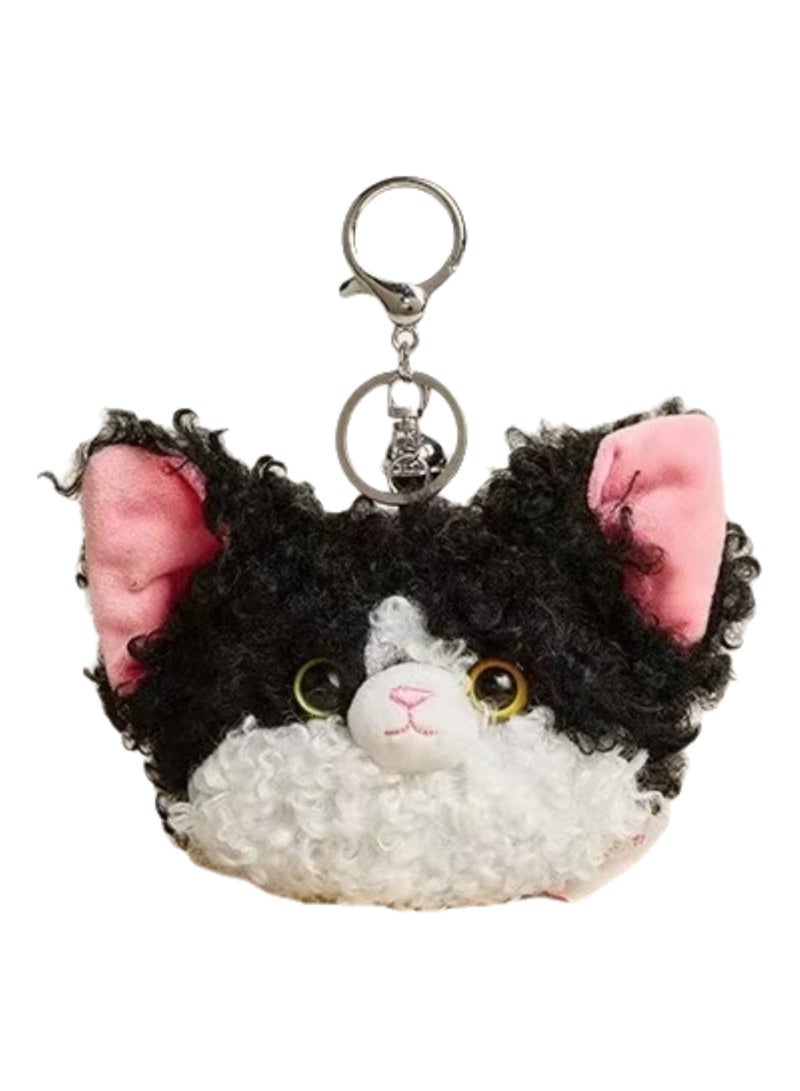 Cute Kitten Plush Keychain, Kitten Gift Pendant, Bag Accessories Decoration (Black And White Kitten Coin Purse) - Image 1