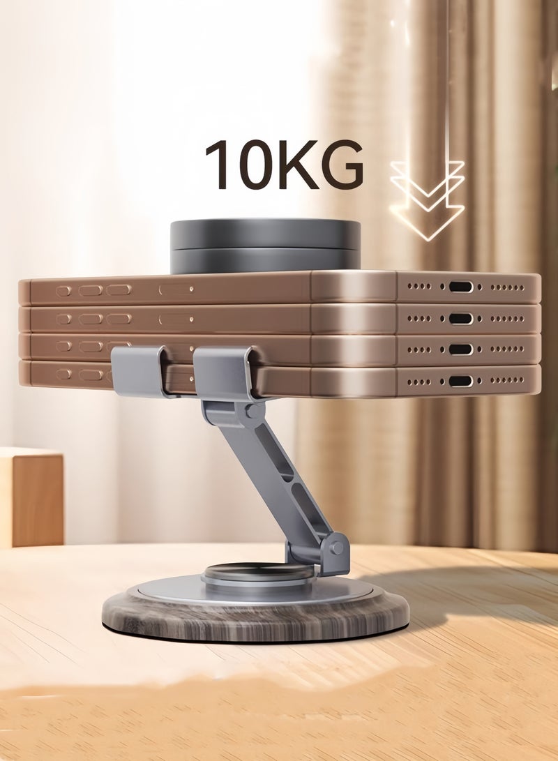 Mobile phone holder, gray office desktop mobile phone holder, imitation wood grain tablet holder, suitable for 4-10 inch mobile phones, iPad  - Image 3