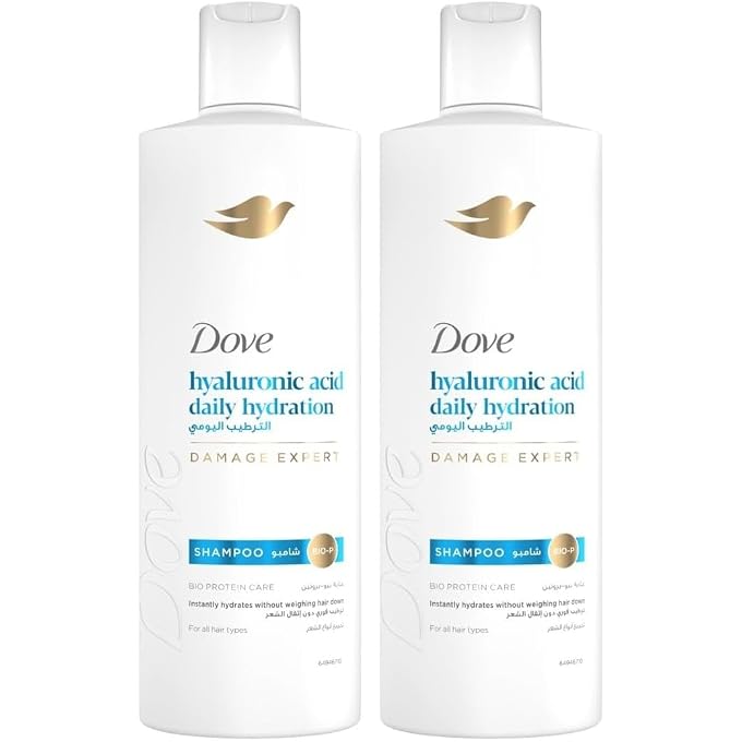 Dove Shampoo, daily hydration, instantly hydrates without weighing hair down, 400ml (Pack of 2)
