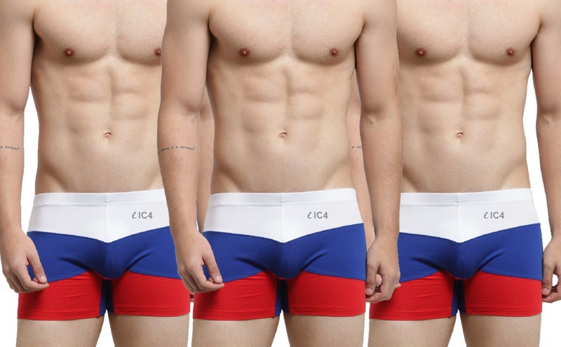 IC4 Store Men's Trico Trunk Combo Pack of 3 - Red, White, Blue - Image 1