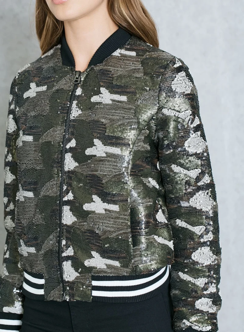 TOPSHOP Camo Seguin Bomber