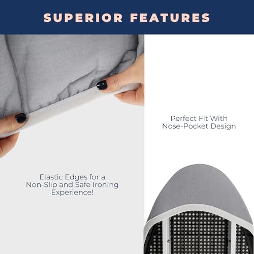 happhom Ironing Board Cover and Pad Extra Thick Heavy Duty Padded 4 Layers, Silver Coated Ironing Board Cover, Non Stick Scorch and Stain Resistant Standard Size 15x54 Inch with Elasticized Edges - Image 3