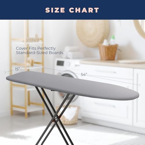 happhom Ironing Board Cover and Pad Extra Thick Heavy Duty Padded 4 Layers, Silver Coated Ironing Board Cover, Non Stick Scorch and Stain Resistant Standard Size 15x54 Inch with Elasticized Edges - Image 5