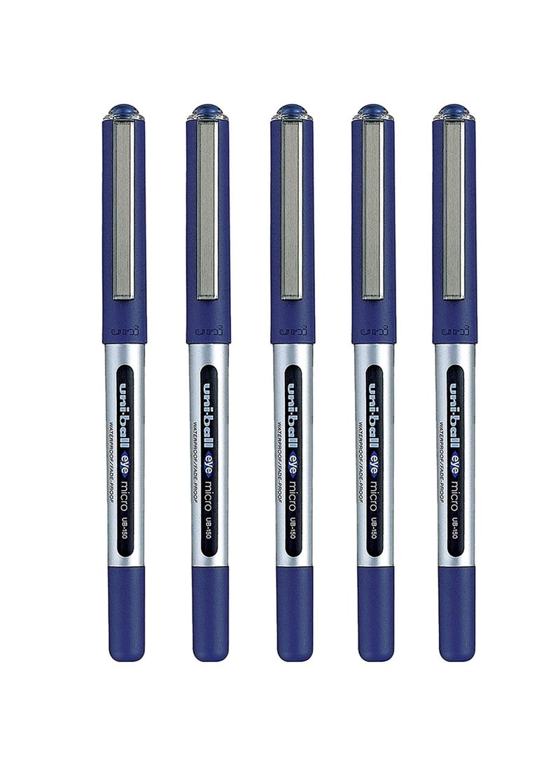 Uniball قلم حبر صغير للعين مكون من 5 قطع باللون الأزرق  - Image 1