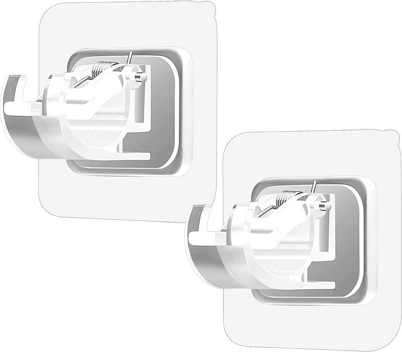 Estervig 8 Pcs SelfAdhesive Curtain Rod Holder Hooks No Drilling Curtain Rod Brackets NailFree Wall Curtain Hangers HeavyDuty Curtain Rod Holders for Bathroom Kitchen and Home Dcor - Image 1