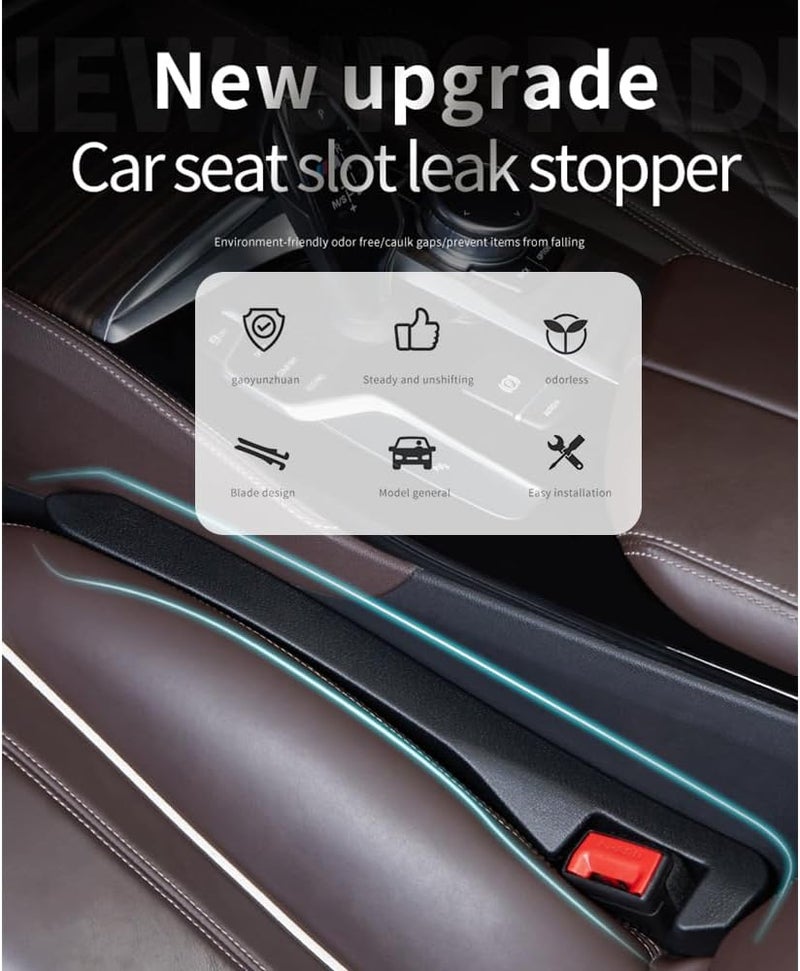 IHOTDER 2PCS Car Seat Gap Filler - Car Seat Gap Filler Organizer for Holding Phone,Key,Purse - Universal Car Gap Filler Fits Car Truck SUV Car Interior Accessories (Black/2PCS)… - Image 3