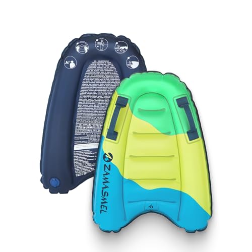ZAMASMEL Premium Kids Inflatable Boogie Board Lightweight Swimming Floating Surfboard for Beach & Pool Fun Durable Inflatable Bodyboard for Wave Riding Summer Pool Floats & Beach Toys (Multicolor) - Image 1