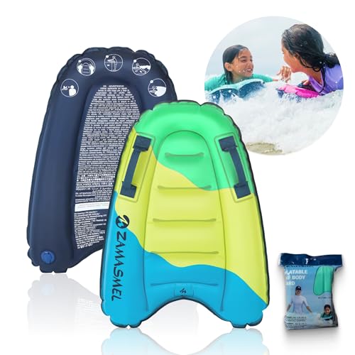 ZAMASMEL Premium Kids Inflatable Boogie Board Lightweight Swimming Floating Surfboard for Beach & Pool Fun Durable Inflatable Bodyboard for Wave Riding Summer Pool Floats & Beach Toys (Multicolor) - Image 3