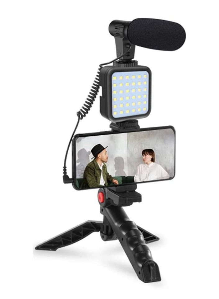 Classic AY-49 Video Making Vlog Tripod Kit With Microphone and And Light For Live Broadcast - Image 1
