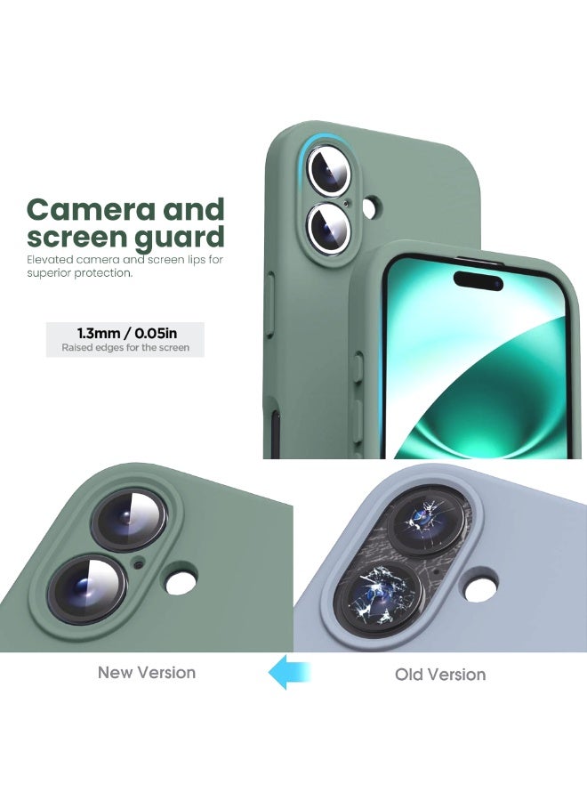 أكسسور  حافظة AKSESORY لهاتف iPhone 16 مقاس 6.1 إنش – غطاء سيليكون سائل أخضر مقاوم للصدمات | ناعم الملمس، مقاوم للخدوش، نحيف وخفيف مع بطانة داخلية من الألياف الدقيقة | متوافق مع الشحن اللاسلكي - Image 3