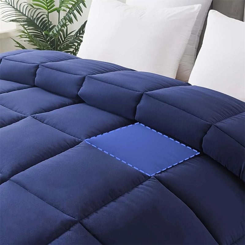 100% Natural Silk Blanket, Summer Textured Duvets with Thickening for Winter Comforters, Cotton Cover,Pattern Type:PrintedWhite-229cmx229cm - Image 4