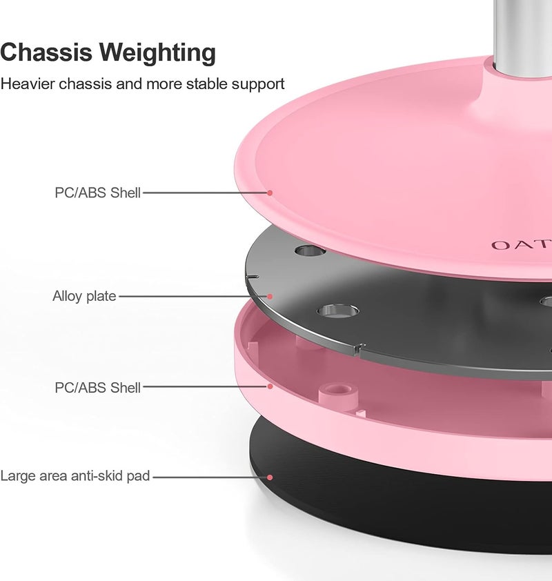 Oatsbasf Cute Chat Stand, Angle Height Adjustable Cell Phone Stand for Desk, Kawaii Phone Holder Stand for Recording, Compatible with iPhone, All Phones (Pink) - Image 4