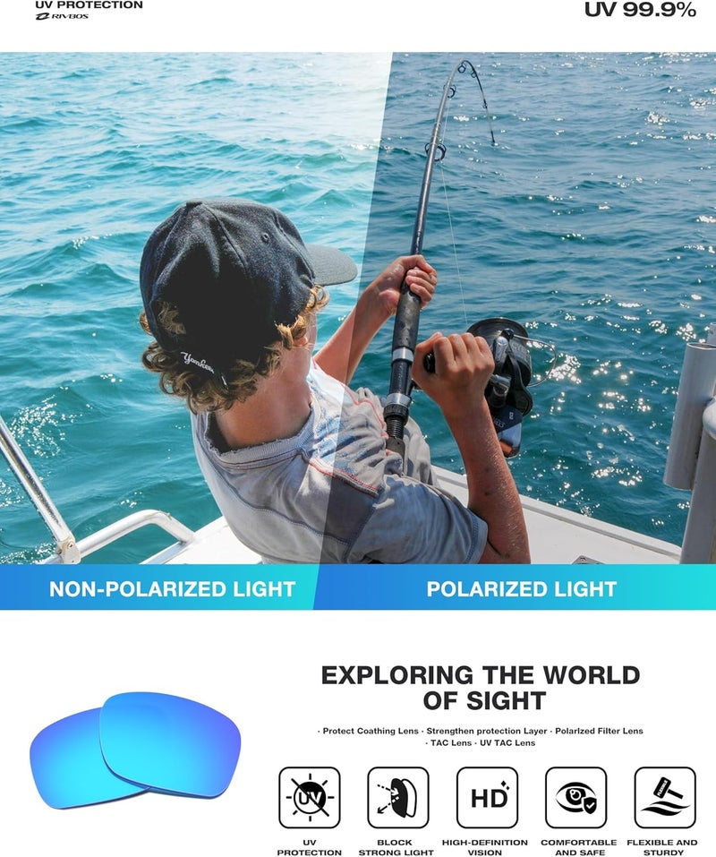 RIVBOS Polarized Sports Sunglasses Driving Sun Glasses Shades for Men Women Tr90 Frame for Cycling Fishing Running RB831 - Image 2